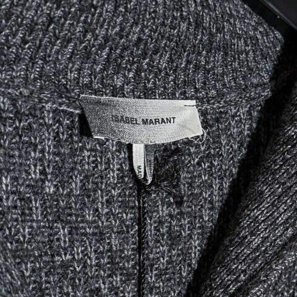 Isabel Marant Melange Grey Benny Half Zip Knit Sweater - Picture 7 of 9